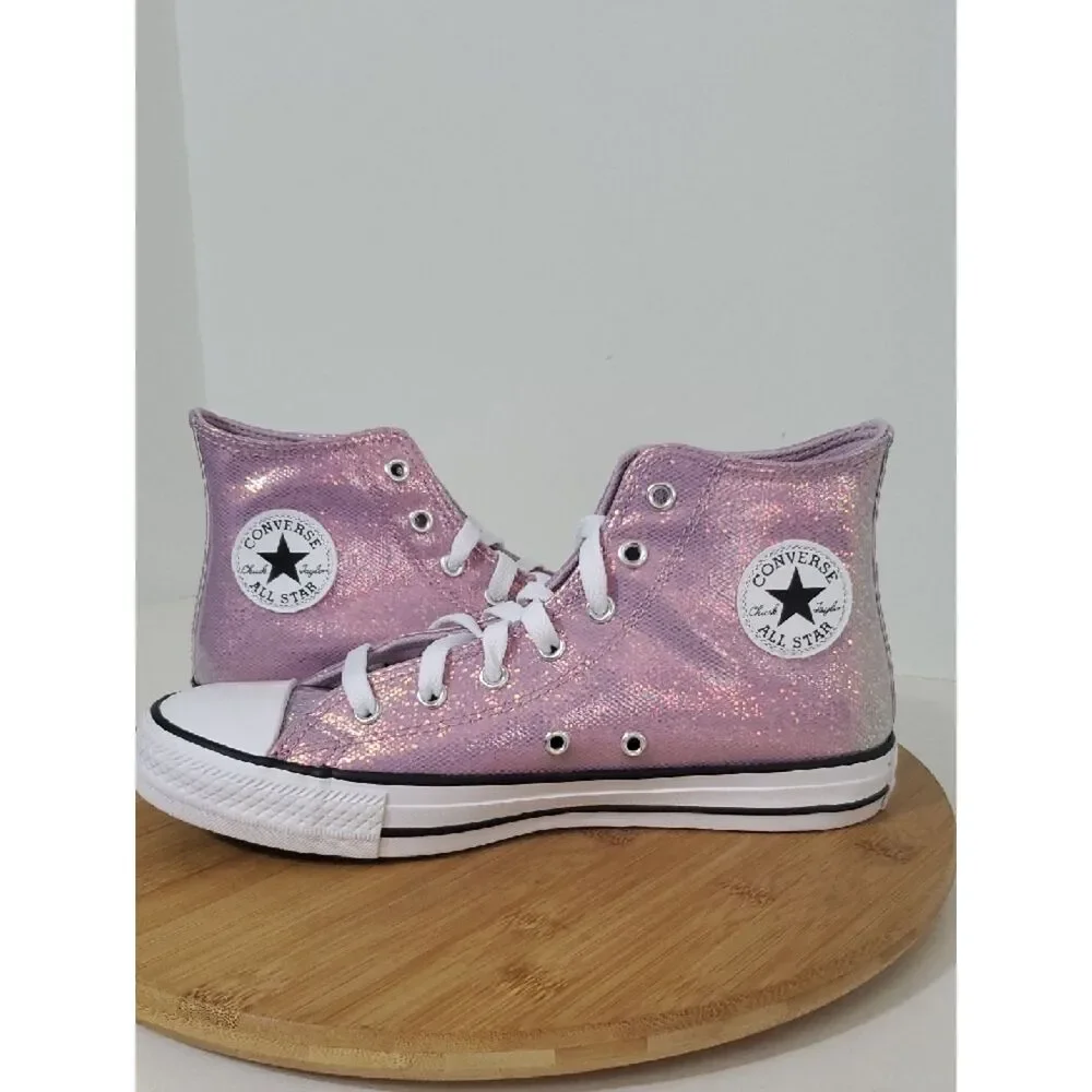 Converse CTAS Hi Tops Altitude Lilac Sparkly Size 7 Big Kid NIB